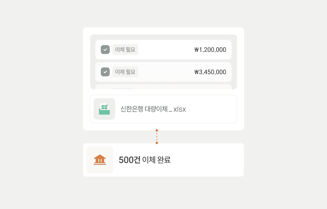 대량 이체 양식 다운로드 화면